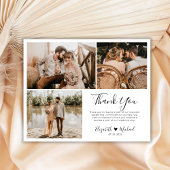 Modern Script Wedding Foto Collage Danke Karte