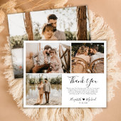 Modern Script Wedding Foto Collage Danke Karte
