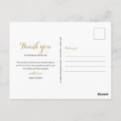 Modern Script Wedding Foto Collage Vielen Dank Postkarte (Rückseite)