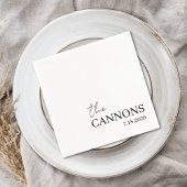 Modern Script Wedding Personalized Name Date Serviette