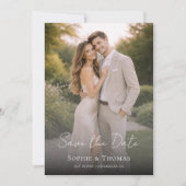 Modern Script Wedding Photo Save the Date (Vorderseite)
