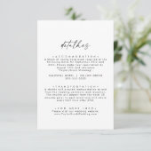 Modern Script Wedding Portuguese Detalhes Begleitkarte (Stehend Vorderseite)