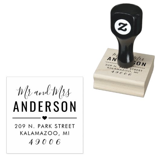 Modern Script Wedding Rücksendeadresse Gummistempel (Stempel)