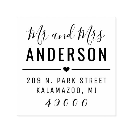 Modern Script Wedding Rücksendeadresse Permastempel (Design)