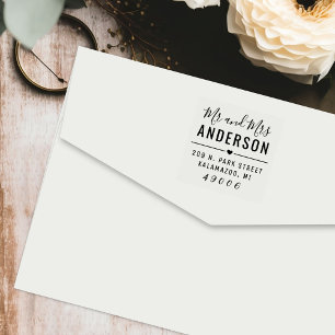 Modern Script Wedding Rücksendeadresse Permastempel