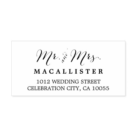 Modern Script Wedding Self Inking Briefmarke Permastempel (Design)