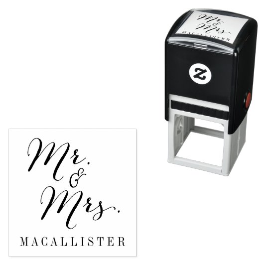 Modern Script Wedding Self Inking Briefmarke Permastempel (Beispiel)
