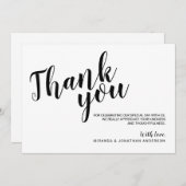 Modern Script Wedding Vielen Dank Einladung (Vorne/Hinten)