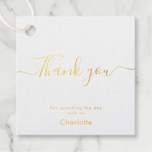 Modern Script Wedding Vielen Dank Geschenkanhänger (Vorderseite)