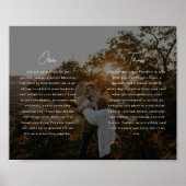Modern Script Wedding Vows Custom Names & Photo Poster (Vorne)