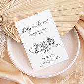 Modern Script Wedding with Minimal Line Art Einladung