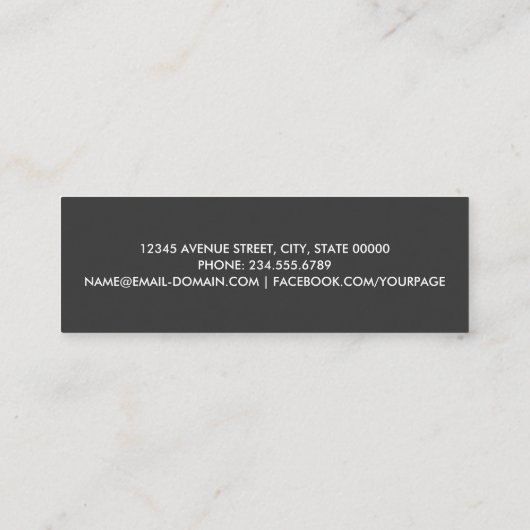 Modern Script White Black Minimalistisch QR CODE Mini Visitenkarte (Rückseite)