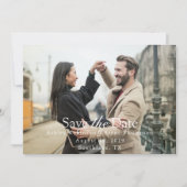 Modern Script White Text Horizontal Photo (Vorderseite)