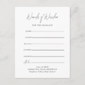 Modern Script Words Of Wisdom Graduation Begleitkarte (Vorderseite)