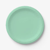 Modern Seafoam Green Plain Solid Color Pappteller (Vorderseite)