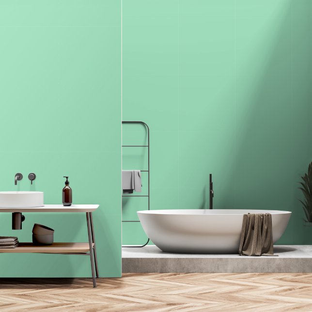 Modern Seafoam Green Plain Solid Color Tapete (Badezimmer)