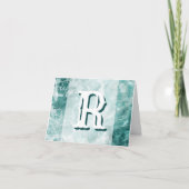 Modern Seafoam Silver Wedding Color Monogram (Vorderseite)