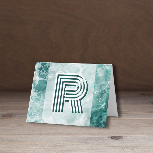 Modern Seafoam Silver Wedding Color Monogram