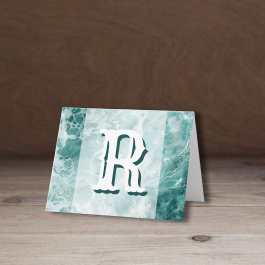Modern Seafoam Silver Wedding Color Monogram