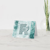 Modern Seafoam Silver Wedding Color Monogram (Vorderseite)