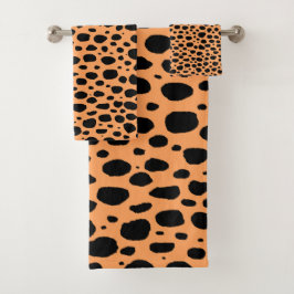 Modern Seamless Wild Safari Cat Animal Print Badhandtuch Set