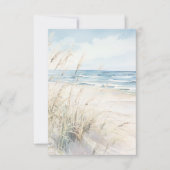 Modern Seaside Watercolor Beach Grasses Wedding Save The Date (Vorderseite)