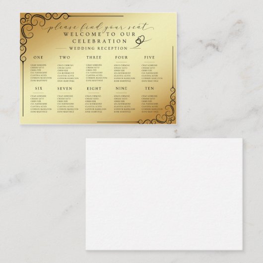 Modern Seating Arrangement Template - Editable Cla Visitenkarte (Vorne/Hinten)