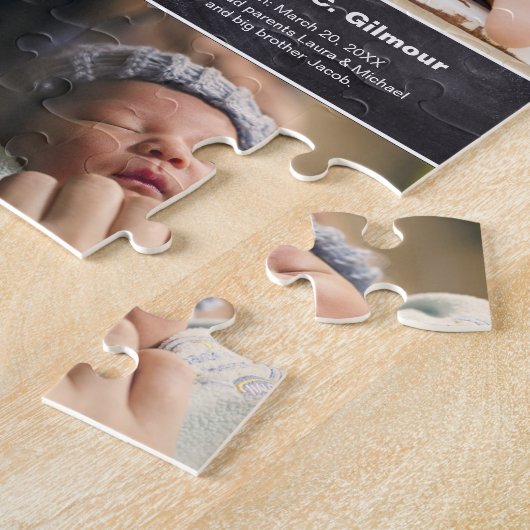 Modern Second Baby Birth Announcement Puzzle (Seite)