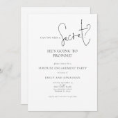 Modern Secret Surprise Engagement Party Einladung (Vorne/Hinten)