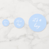 Modern Sein Baby Dusche blau Konfetti (Rückseiten)