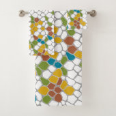 Modern, Senfgelb, aquamarin, grün, weiß Badhandtuch Set (Insitu)