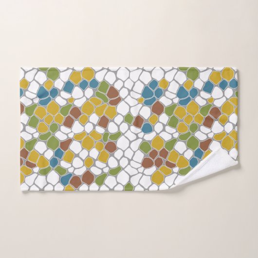 Modern, Senfgelb, aquamarin, grün, weiß Badhandtuch Set (Handtuch)