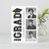 Modern Senior Baseball Player Photo Graduation Einladung (Stehend Vorderseite)