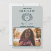 Modern Senior Graduation Photo Party Einladung (Vorderseite)