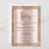 Modern Sequins Frame Rose Gold 18. Geburtstag Einladung (Vorderseite)