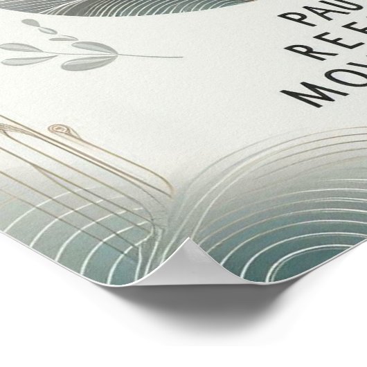 Modern Serenity Quote Calm Botanical Typography Poster (Ecke)