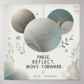 Modern Serenity Quote Calm Botanical Typography Poster (Vorne)