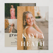 Modern Serif Graduation Announcement Einladung (Vorne/Hinten)