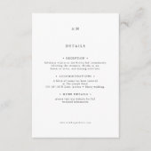 Modern Serif Monogram Editorial Wedding Deatils Begleitkarte (Vorderseite)