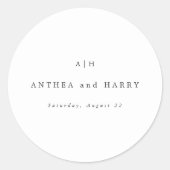 Modern Serif Monogram Round Envelope Seal Sticker (Vorderseite)