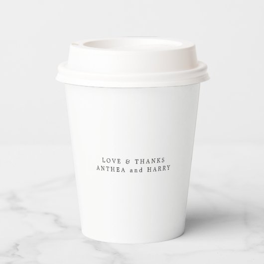 Modern Serif Monogram Wedding Party Paper Cup Pappbecher (Rückseite)