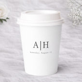 Modern Serif Monogram Wedding Party Paper Cup Pappbecher