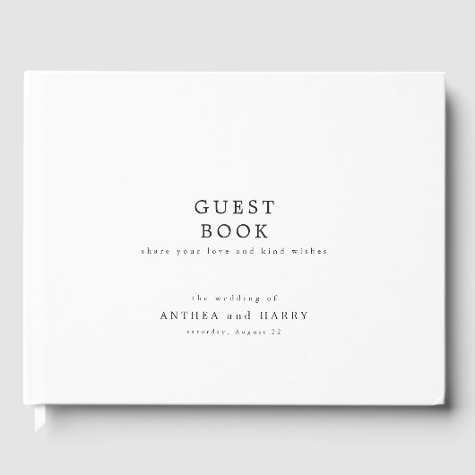 Modern Serif Typography Editorial Wedding Gästebuch (Vorderseite)