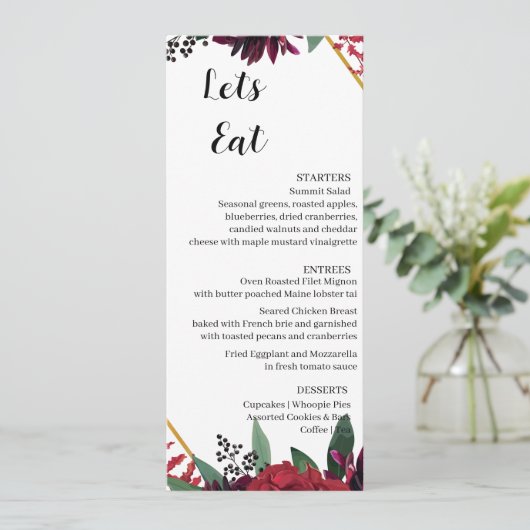 Modern Set 4 Menu Karte (Stehend Vorderseite)