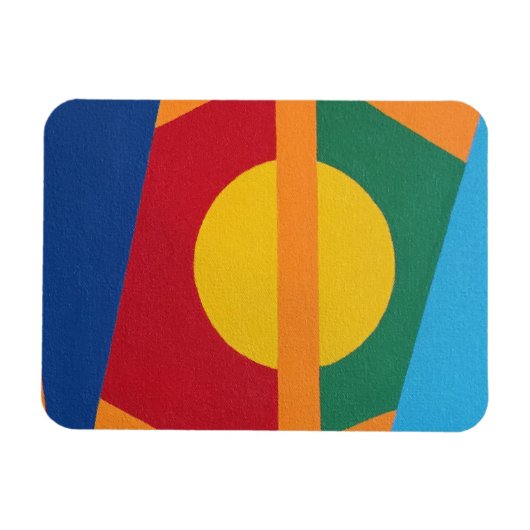 Modern Setting Sun Abstract Magnet (Horizontal)