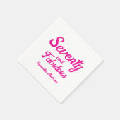Modern Seventy and Fabulous Pink 70th Birthday  Serviette (Ecke)