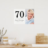 Modern Seveny Black White Photo 70th Birthday Poster (Küche)