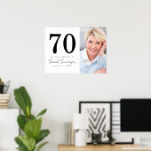 Modern Seveny Black White Photo 70th Birthday Poster (Heimbüro)