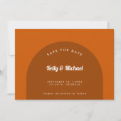 Modern Shape Terracotta Burnt Orange Rett Date Einladung (Vorderseite)