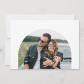 Modern Shape Terracotta Burnt Orange Rett Date Einladung (Rückseite)